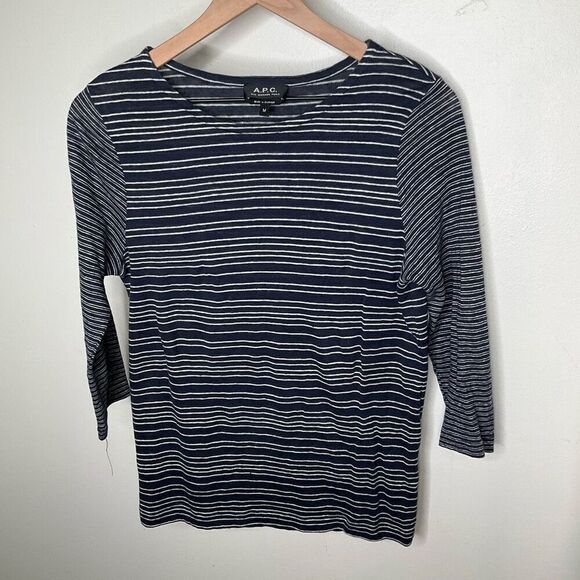 A.P.C. Linen Stripe Shirt - Picture 1 of 5